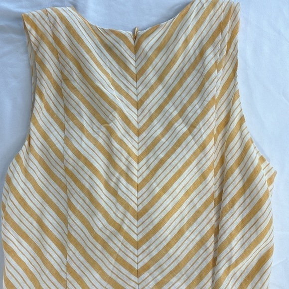 Butterscotch and white striped Daniel Cremieux size 2 sleeveless Maxi Dress - Picture 7 of 11